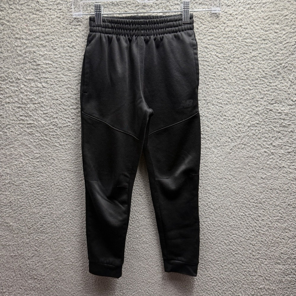 New Balance Sweat Pants Boys Size 7 Black Small Logo Joggers Boys Size 7